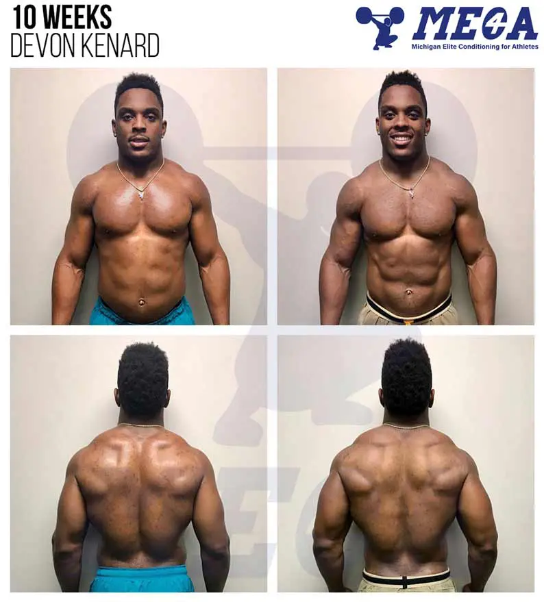 Devon Kennard, a professional american football line breaker in a before after shoot at MECA