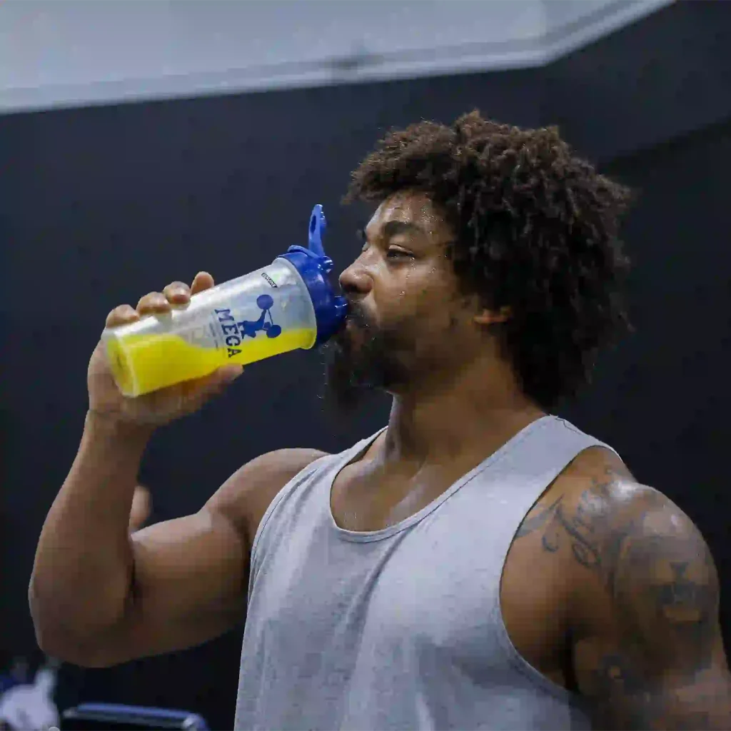 Eric-Williams who plays for New-Orleans-Saints is taking a drink at MECA