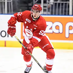 An image of Jack Kopacka who is playing ice hockey.