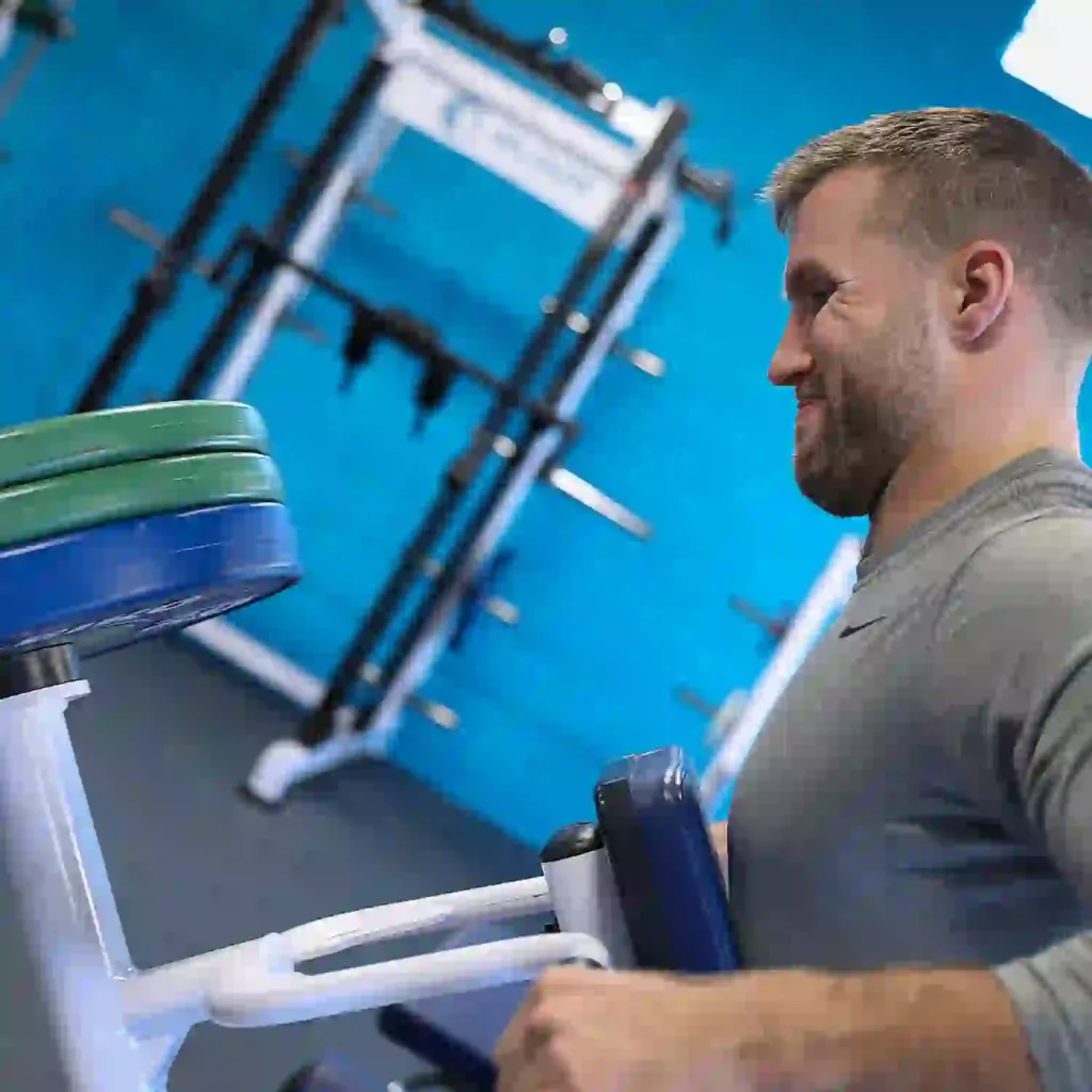 a man working out at a gym