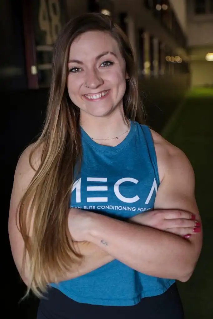 Liz Lucas who is a head strength training coach at MECA Novi