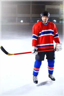 hockey player standing on the ice