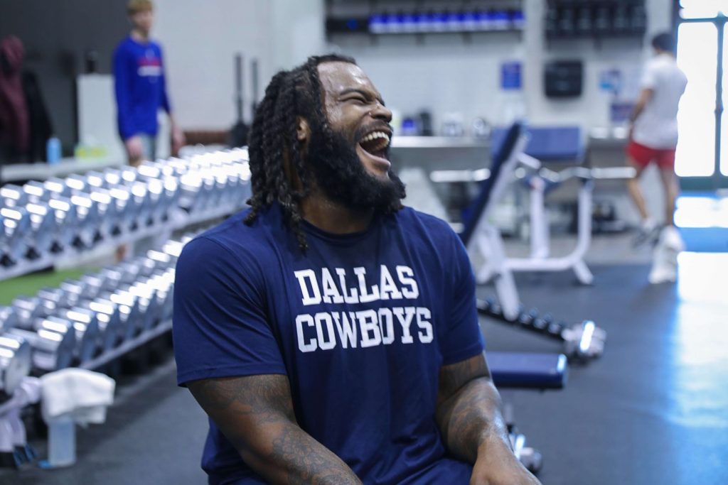 Mazi Smith of the Dallas Cowboys enjoying training at MECA