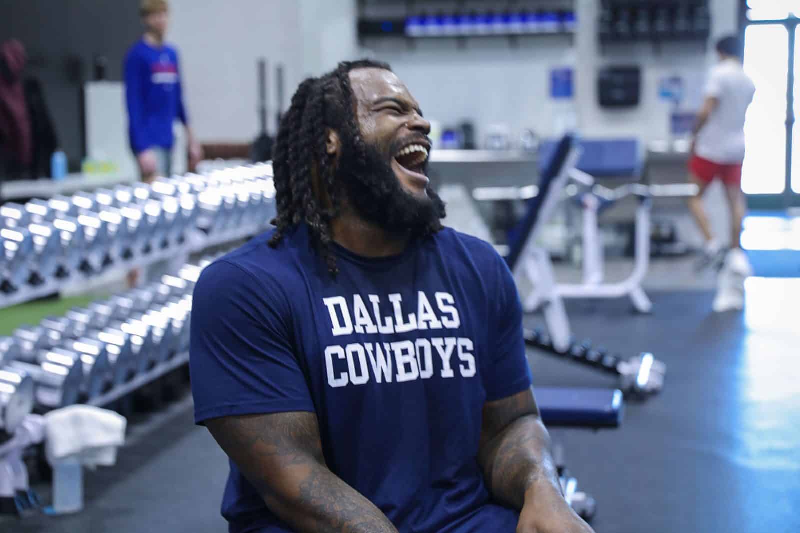 Mazi Smith of the Dallas Cowboys enjoying training at MECA