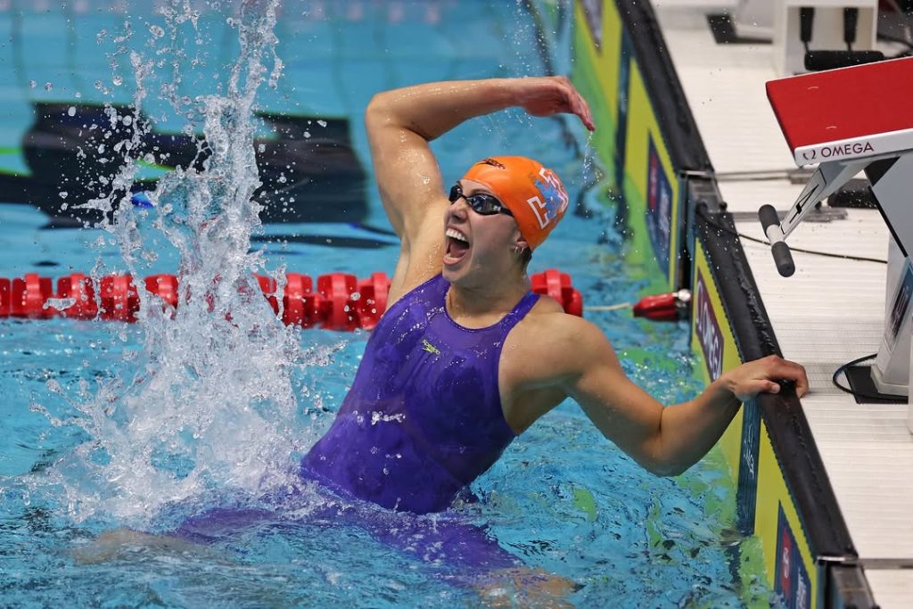 Mckenzie Siroky celebrating after a win