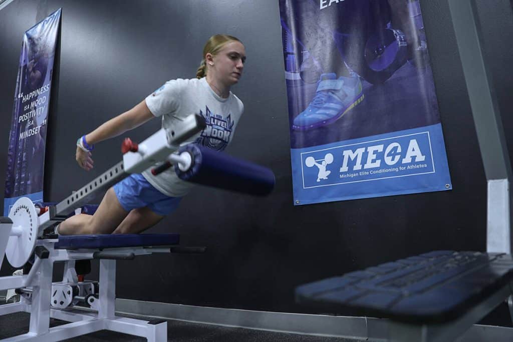 Female athlete training at MECA Strong gym