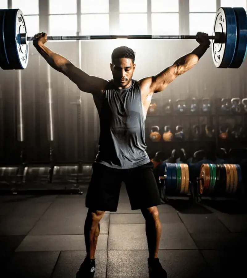 Barbell thruster hybrid movement