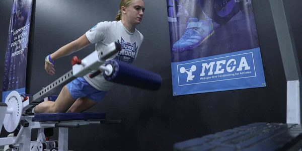 Female athlete training at MECA Strong gym