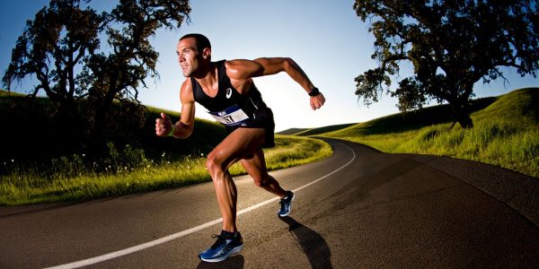 Muscular marathon runner